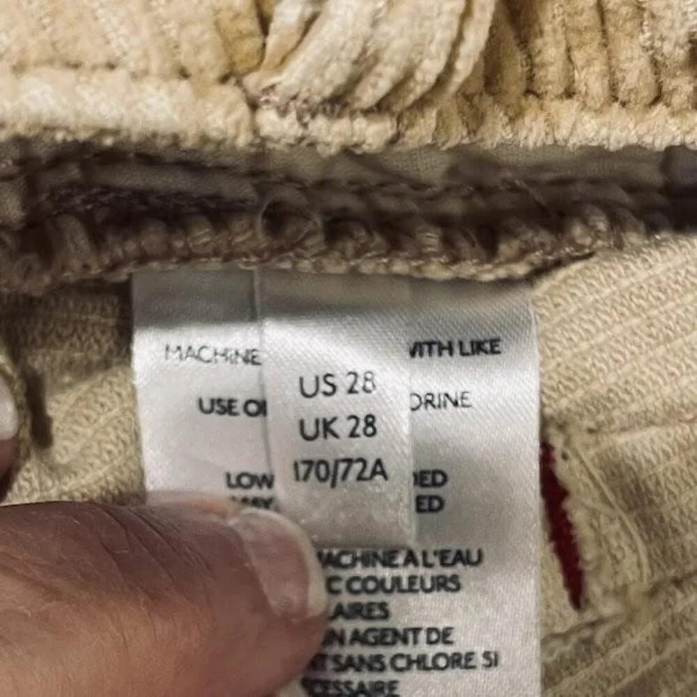 BDG Corduroy Pants Womens 28 Beige High-Rise Mom‎ Jeans Casual Urban Outfitters